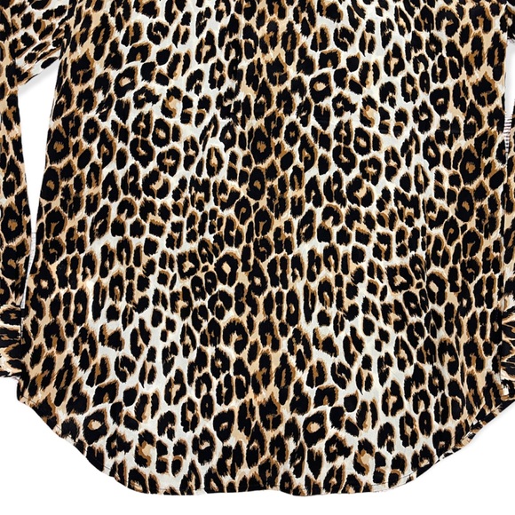 ⚡️SOLD⚡️Equipment Silk Shirt Top Femme Slim Signature Leopard Button Down Blouse - Picture 12 of 16